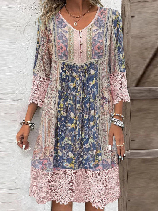 Abito Midi da Donna con Scollo a V