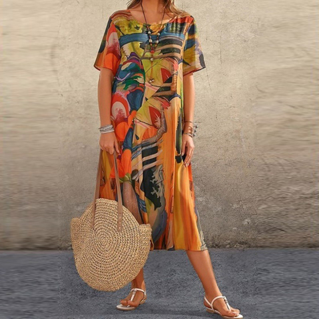 Abito midi da donna linea ad A