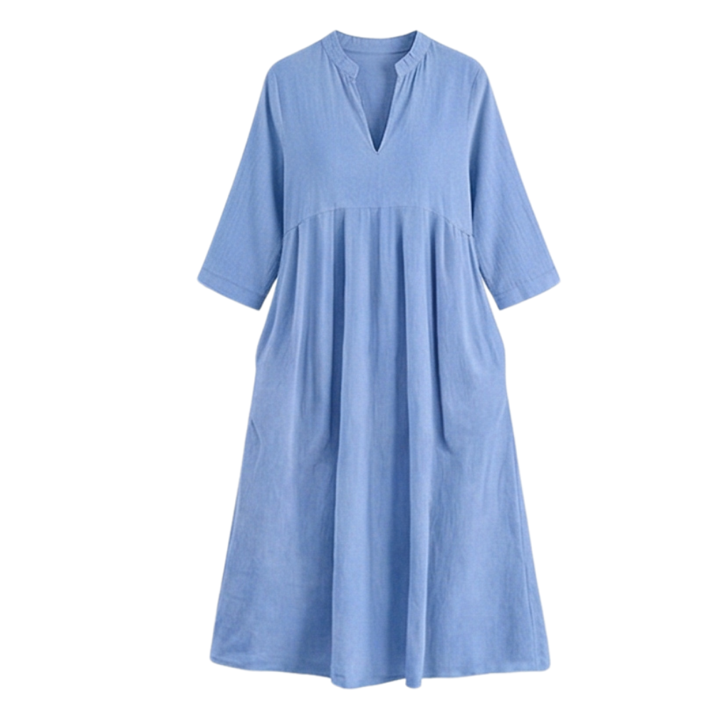 Abito midi morbido da donna con tasche