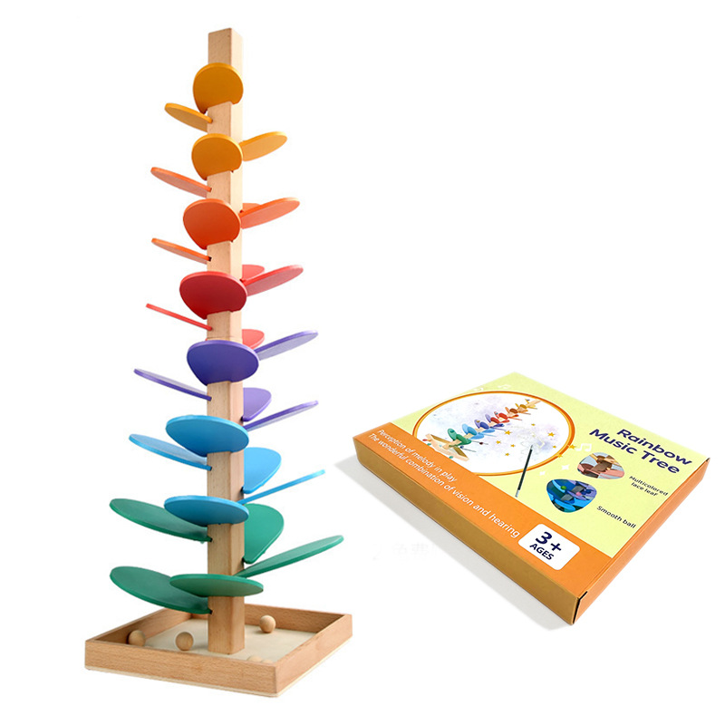 Albero musicale di legno con Biglie Arcobaleno - Gioco Interattivo per Bambini