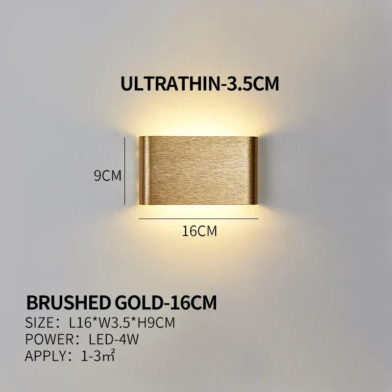 Applique a LED piatta in alluminio con paralume in acrilico