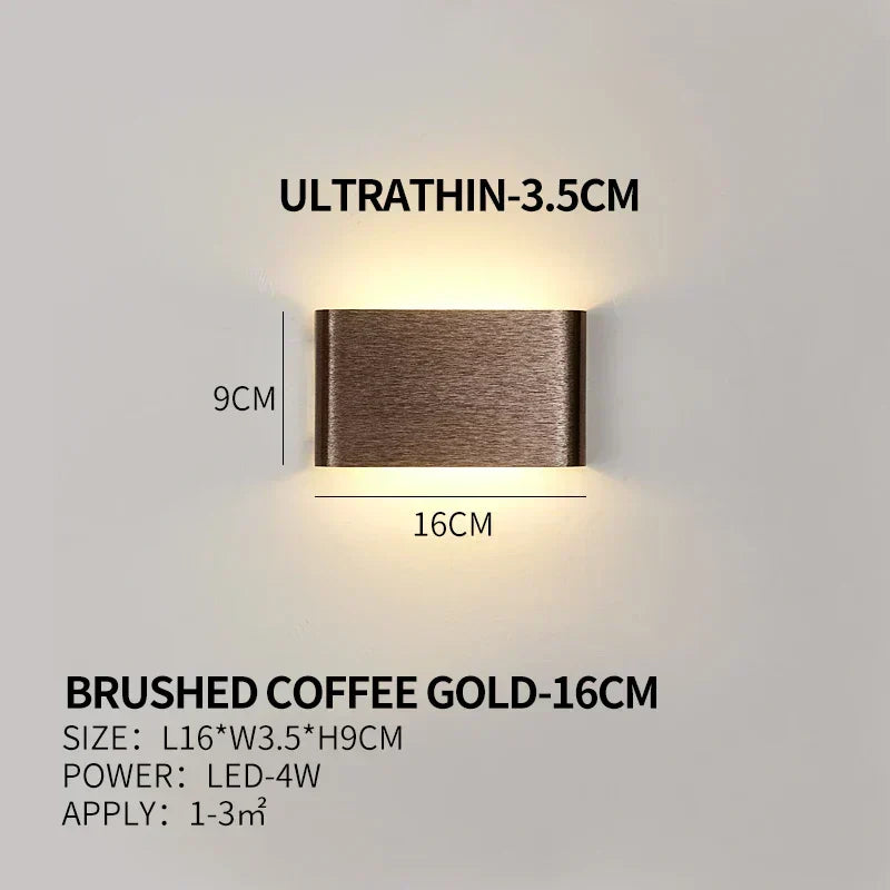 Applique a LED piatta in alluminio con paralume in acrilico