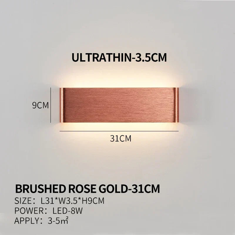 Applique a LED piatta in alluminio con paralume in acrilico