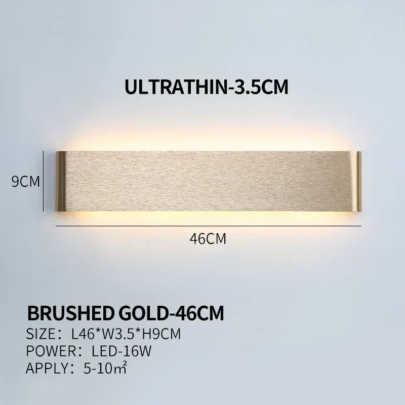 Applique a LED piatta in alluminio con paralume in acrilico