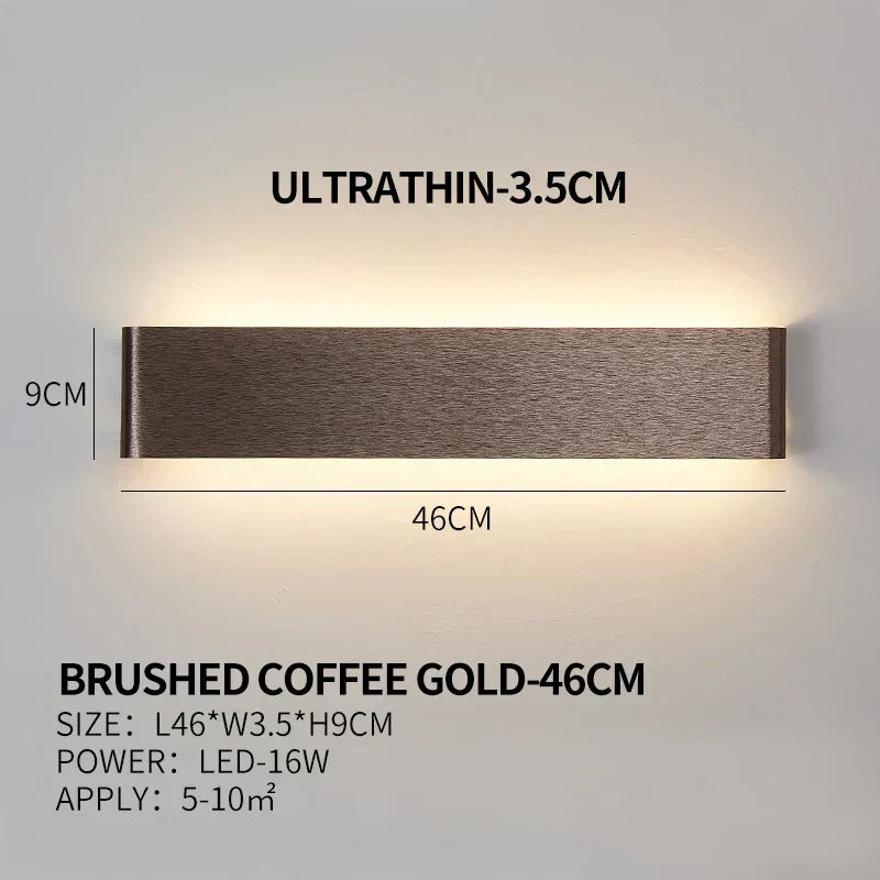 Applique a LED piatta in alluminio con paralume in acrilico