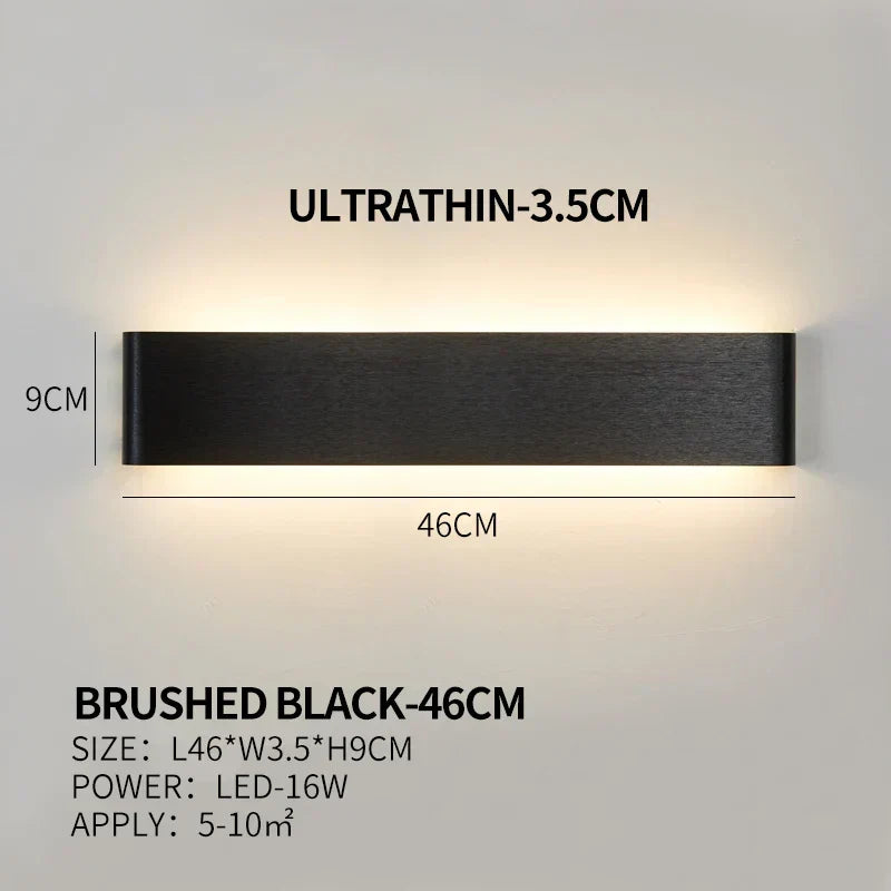 Applique a LED piatta in alluminio con paralume in acrilico