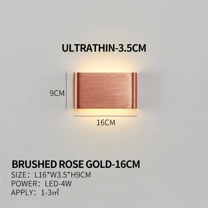 Applique a LED piatta in alluminio con paralume in acrilico