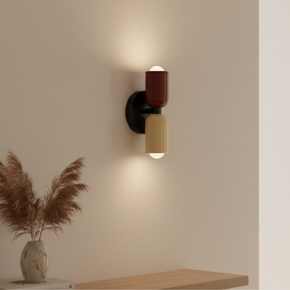 Applique da parete in stile vintage a due punti luce orientabili
