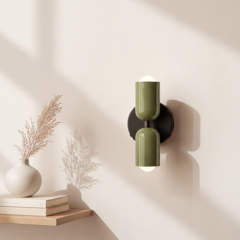 Applique da parete in stile vintage a due punti luce orientabili