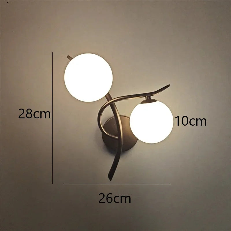Applique da Parete LED in Stile Scandinavo con Doppia Sfera