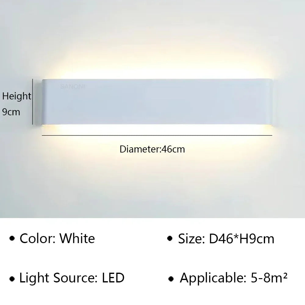Applique da Parete LED Moderna - Design Elegante con Luce Calda per Camera da Letto, Corridoio e Bagno