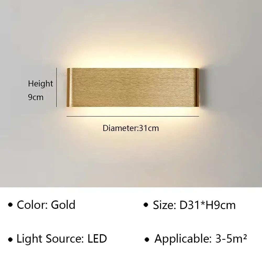 Applique da Parete LED Moderna - Design Elegante con Luce Calda per Camera da Letto, Corridoio e Bagno