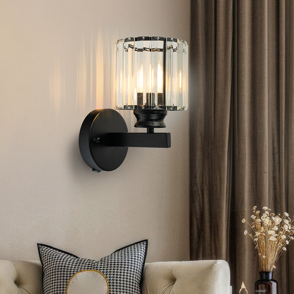 Applique in Cristallo | Lampada da Parete Moderna in Vetro e Ferro