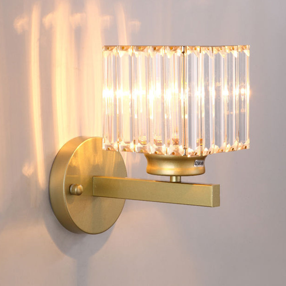 Applique in Cristallo | Lampada da Parete Moderna in Vetro e Ferro