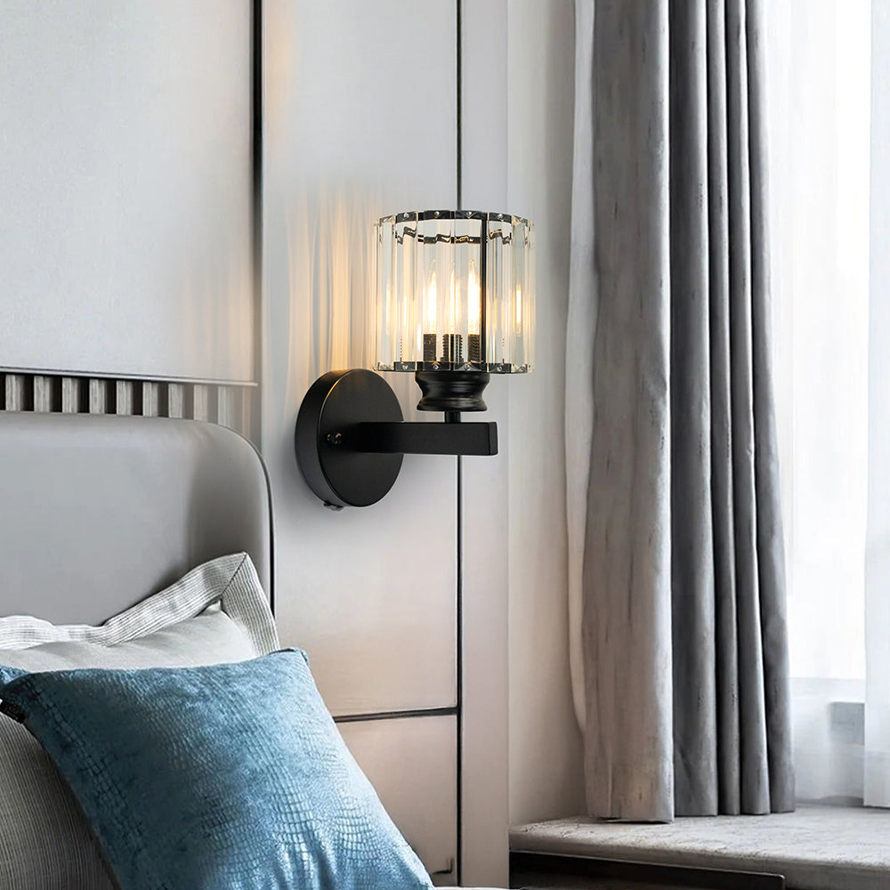 Applique in Cristallo | Lampada da Parete Moderna in Vetro e Ferro