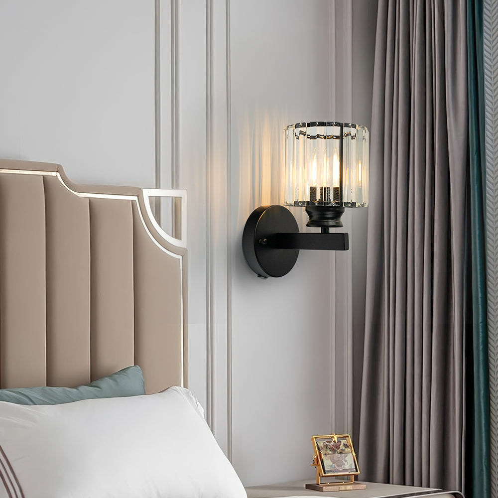 Applique in Cristallo | Lampada da Parete Moderna in Vetro e Ferro