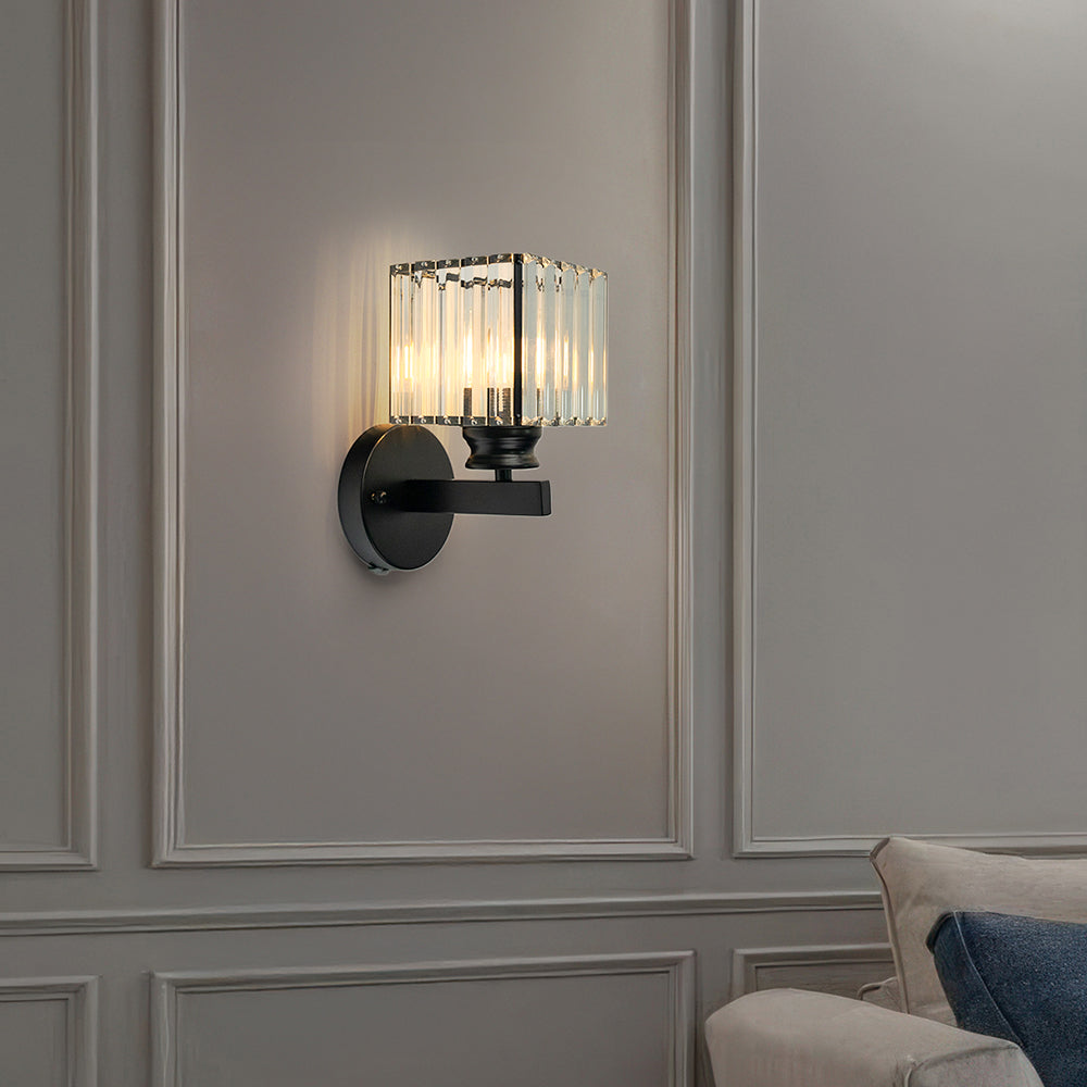 Applique in Cristallo | Lampada da Parete Moderna in Vetro e Ferro
