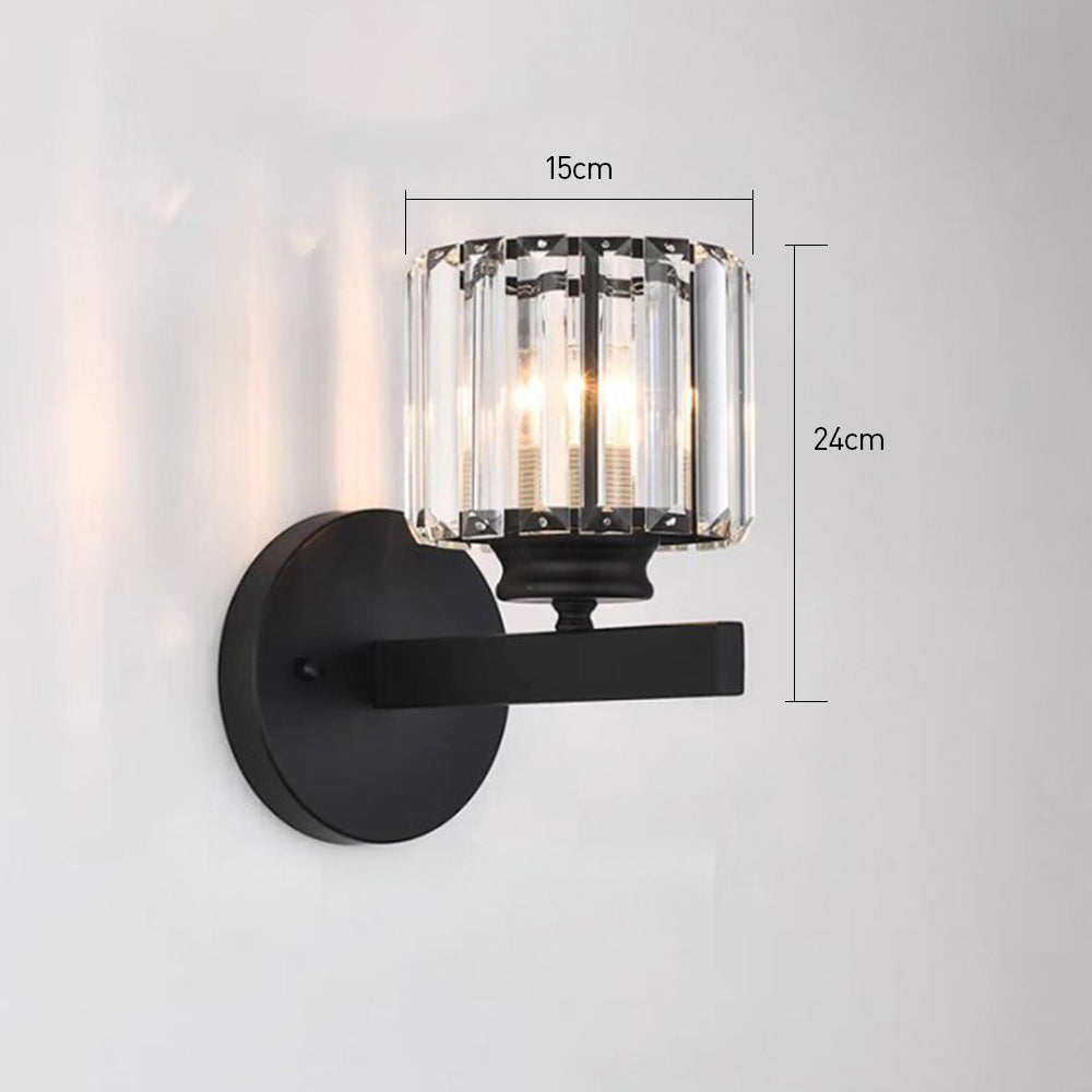 Applique in Cristallo | Lampada da Parete Moderna in Vetro e Ferro