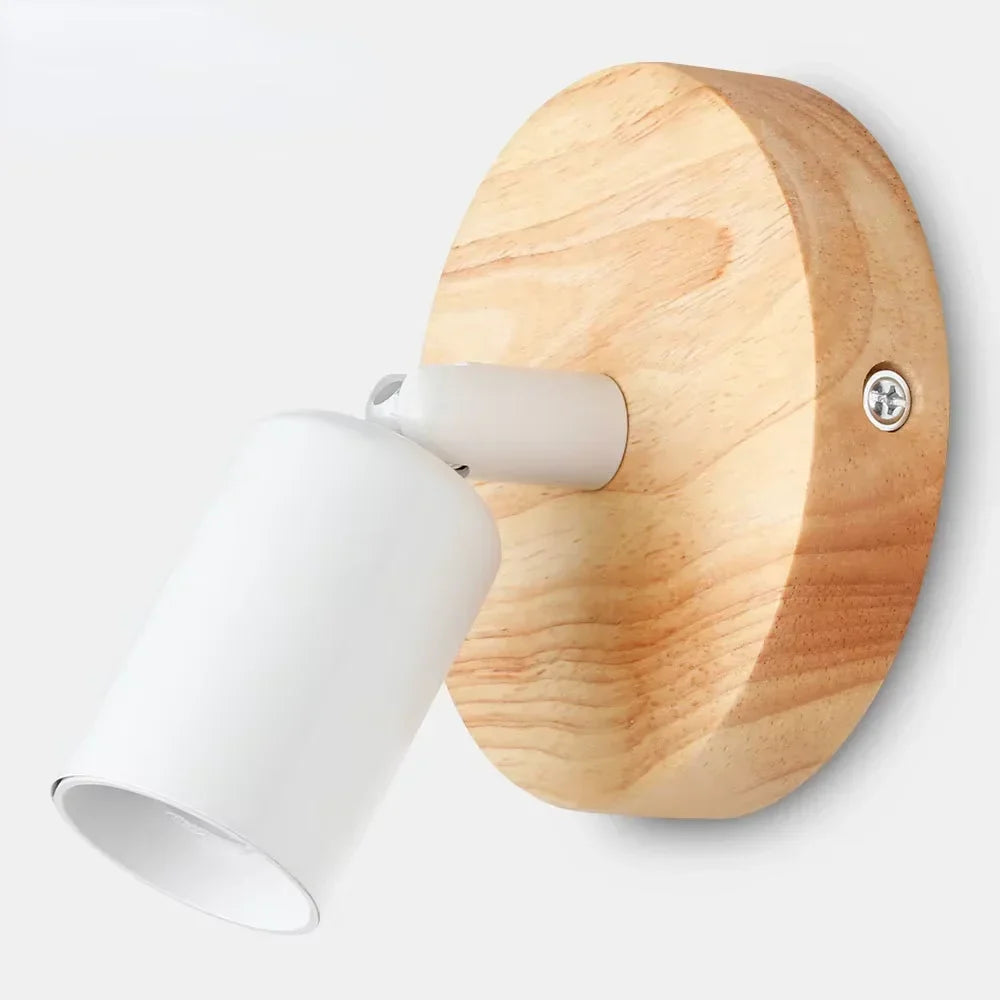 Applique retrò vintage | Lampada da parete regolabile in metallo e legno