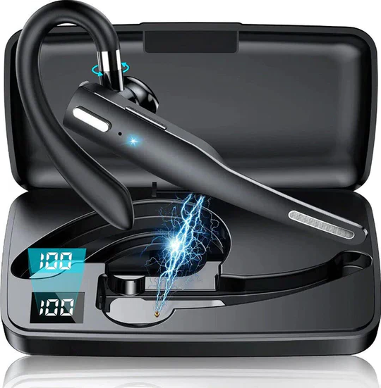 Auricolare Bluetooth Professionale con Cancellazione del Rumore e Design Ergonomico