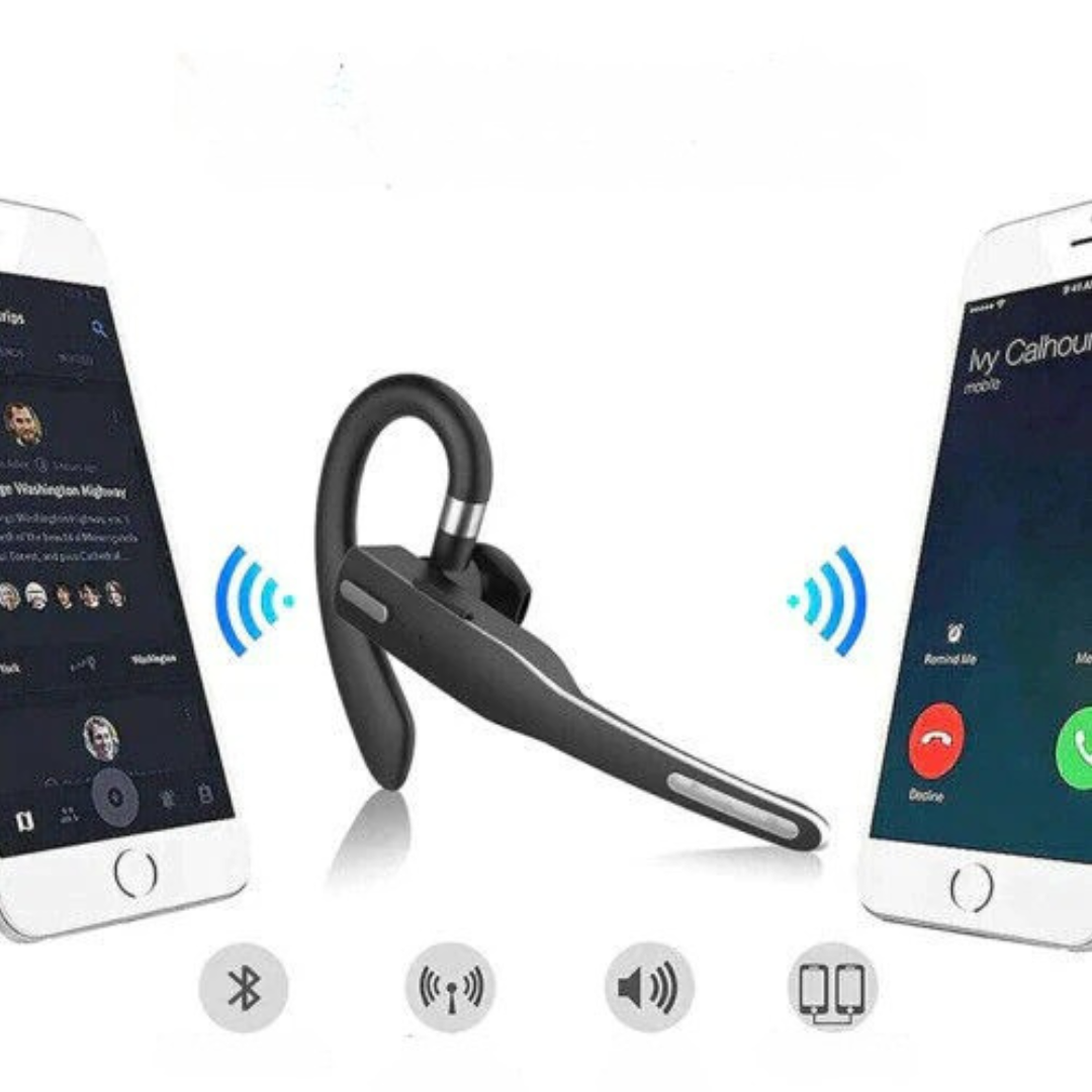Auricolare Bluetooth Professionale con Cancellazione del Rumore e Design Ergonomico
