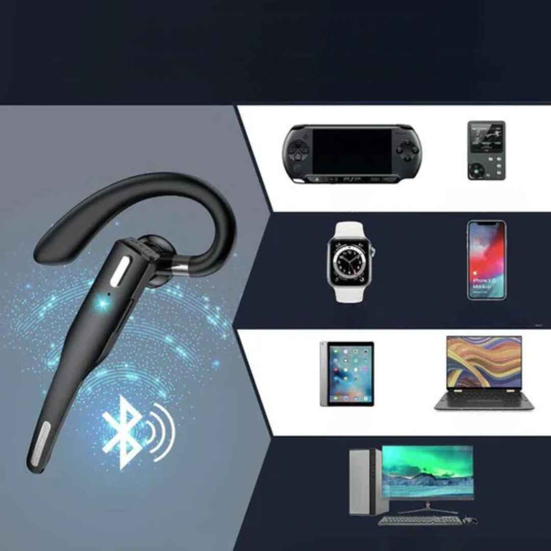 Auricolare Bluetooth Professionale con Cancellazione del Rumore e Design Ergonomico