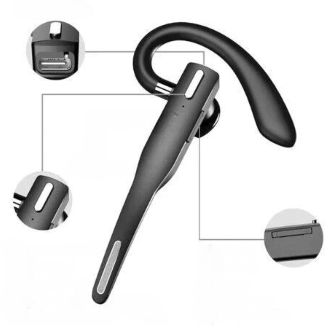 Auricolare Bluetooth Professionale con Cancellazione del Rumore e Design Ergonomico
