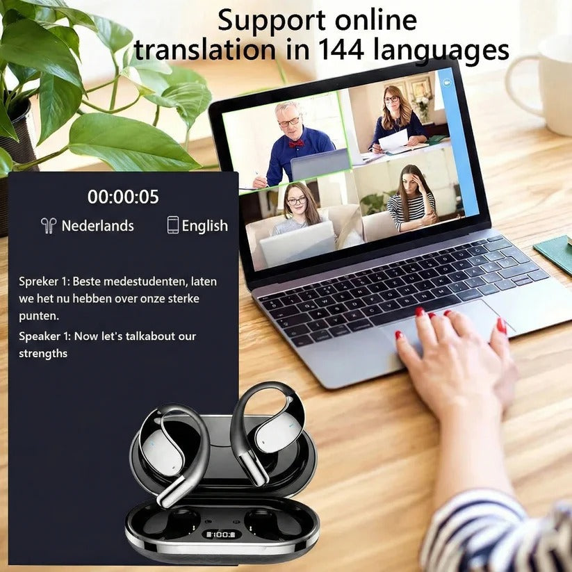 Auricolari traduttori wireless con audio Hi-Fi e 144 lingue