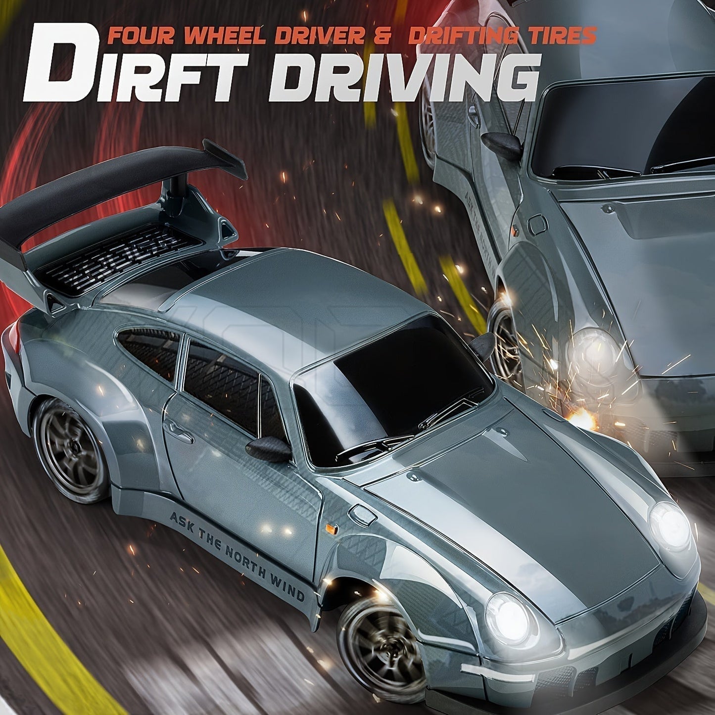 Auto RC radiocomandata a 2,4 GHz da drift, ricaricabile