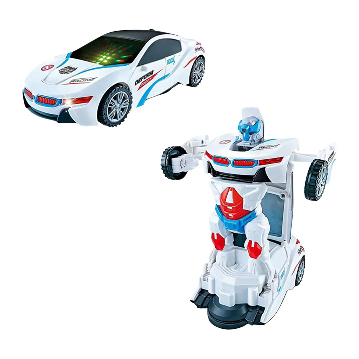 Auto Robot Giocattolo Trasformabile per Bambini con Rilevamento degli Ostacoli