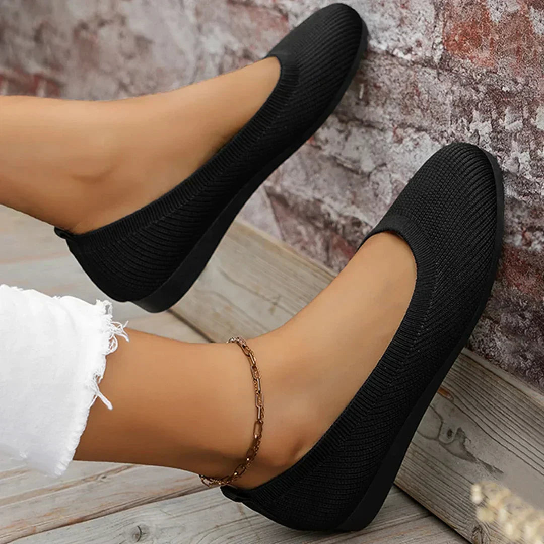 Ballerine slip-on da donna in maglia