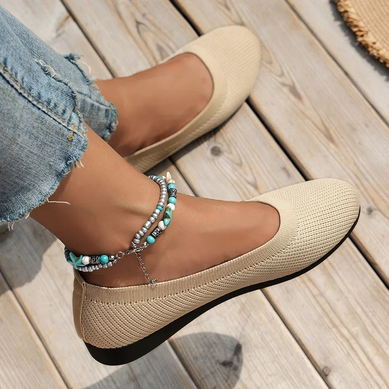 Ballerine slip-on da donna in maglia