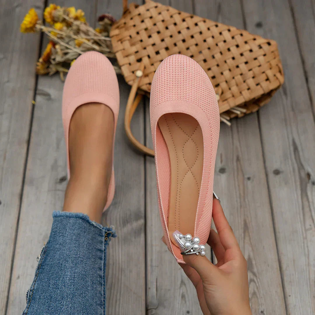Ballerine slip-on da donna in maglia