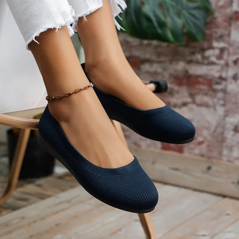 Ballerine slip-on da donna in maglia