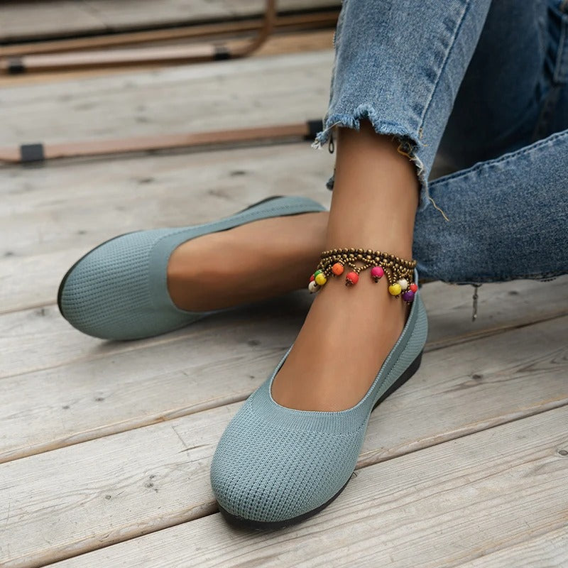 Ballerine slip-on da donna in maglia
