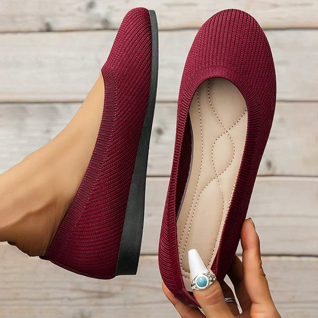 Ballerine slip-on da donna in maglia