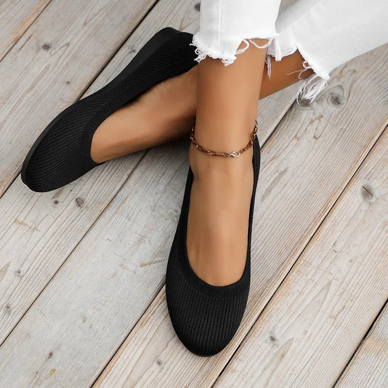 Ballerine slip-on da donna in maglia