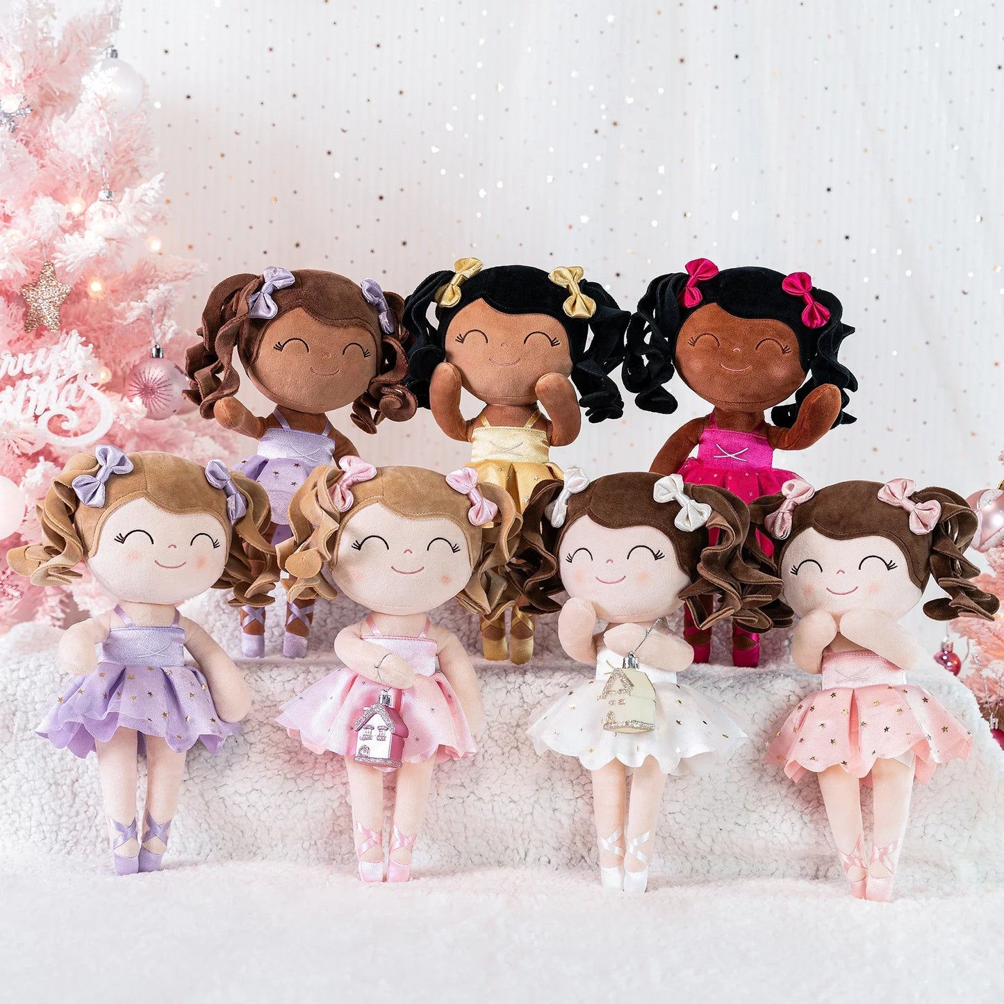 Bambola di Peluche da Ballerina per Bambina - Morbido Giocattolo Imbottito con Corona e Tutù