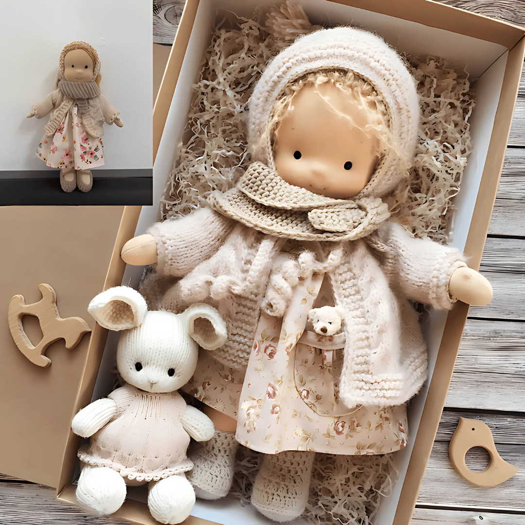 Bambola fatta a mano in morbido peluche – Giocattolo waldorfiano