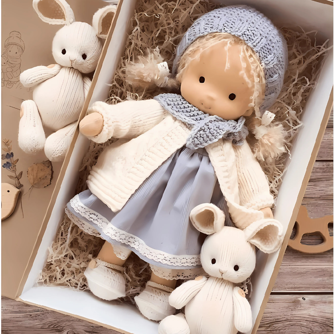 Bambola fatta a mano in morbido peluche – Giocattolo waldorfiano