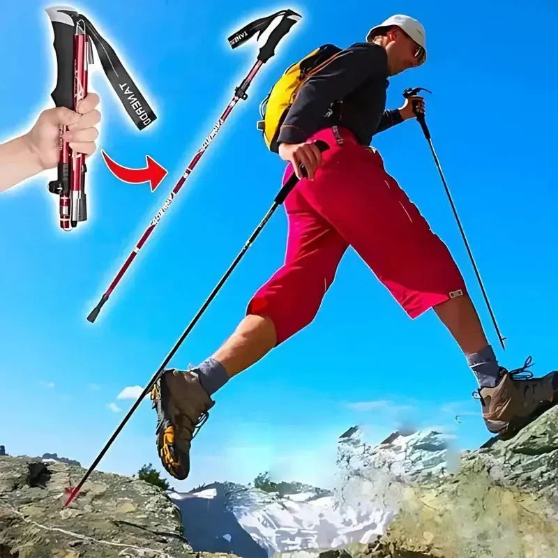Bastoncino da trekking pieghevole in alluminio per escursioni senza sforzo