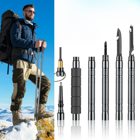 Bastoncino da Trekking Tattico e da Sopravvivenza Outdoor con Kit Multiuso