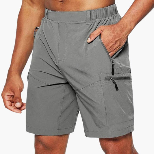 Bermuda cargo da uomo in tessuto ripstop con tasche con zip
