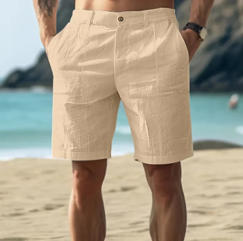 Bermuda casual da uomo in lino per le giornate estive