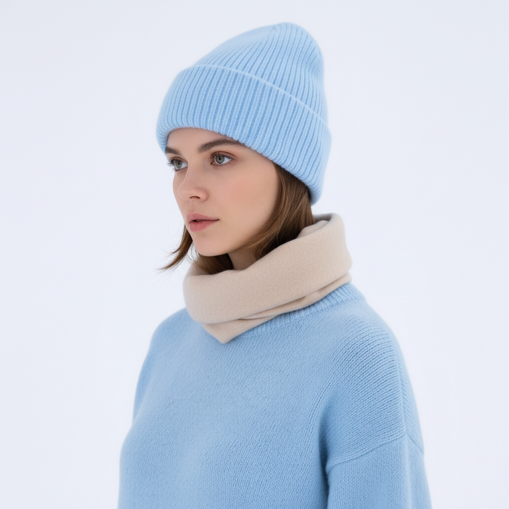 Berretto in Maglia in Filato Misto