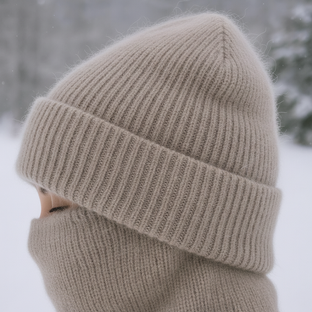 Berretto in Maglia in Filato Misto