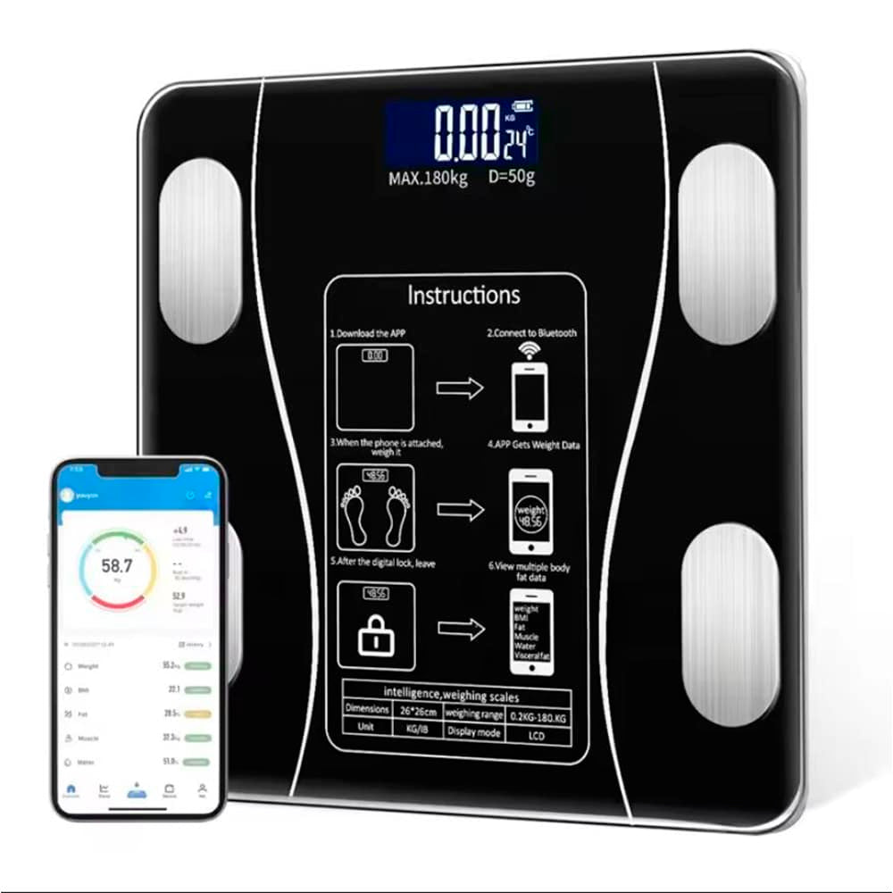 Bilancia da Bagno Pro (180 kg) con Funzione IMC e Bluetooth
