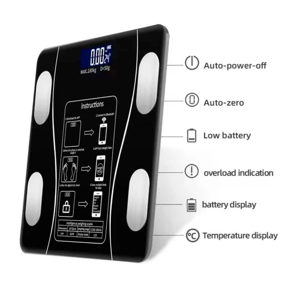 Bilancia da Bagno Pro (180 kg) con Funzione IMC e Bluetooth