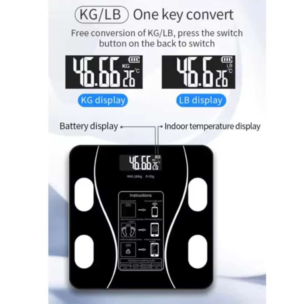 Bilancia da Bagno Pro (180 kg) con Funzione IMC e Bluetooth