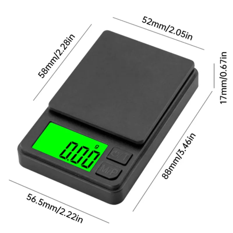 Bilancia digitale tascabile – Capacità 1000 g, precisione 0,1 g